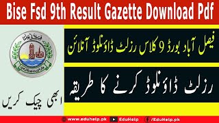 BISE FSD 9th Class Result 2024 Announced  Check Faisalabad Board Gazette [upl. by Beau]