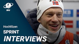 World Cup 2324 Hochfilzen Men Sprint Interviews [upl. by Nylg]