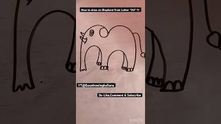 How to draw an Elephant from Letter “UU” 🐘 shorts [upl. by Damaris]