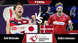 FINAL  Anders ANTONSEN DEN vs Koki WATANABE JPN  Denmark Open 2024 Badminton [upl. by Syxela]