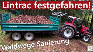 Lintrac 90 festgefahren Steine holen und Wege Sanierung mit Fendt 312 Vario  Pühringer  Öhler [upl. by Brecher738]