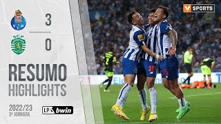 Highlights  Resumo FC Porto 30 Sporting Liga 2223 3 [upl. by Neelhsa]