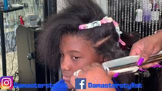 Detailed silk press on damaged hair  Silk press on natural hair [upl. by Gonnella]