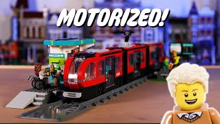 Reviewing and MOTORIZING the New LEGO Downtown Streetcar 60423 [upl. by Lorrin]