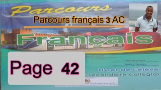 parcours français 3AC Page 42 [upl. by Aneeuq]