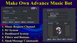 How To Make Advance Discord Music Bot 247 Without Coding  Discord Music Bot With Dashboard 2023 [upl. by Telfer582]