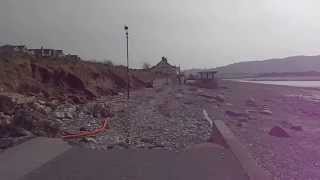 Winter storm damage at Deganwy Promenade Conwy Wales [upl. by Othilia]