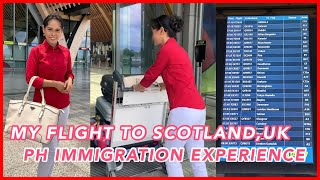 MY FLIGHT TO SCOTLAND UK  PHILIPPINE IMMIGRATION EXPERIENCE  Lhara Barnig ðŸŒ· [upl. by Linkoski]