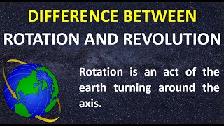 Difference between Rotation and Revolution in English  Few Lines on Earth Rotation and Revolution [upl. by Beutner820]