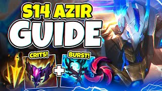 AZIR SEASON 14 MINI GUIDE BEST BUILDS AND RUNES TO CLIMB WITH [upl. by Eibrik]