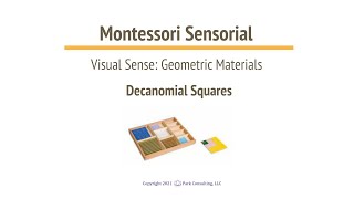 Montessori Sensorial 0312 Decanomial Squares  A [upl. by Susie]