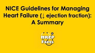 NICE Guidelines for Managing Heart Failure HFrEF A Summary  MRCP revision  heartfailure [upl. by Amiaj]