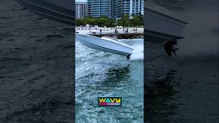 Powerboat gets big air at Haulover Inlet  Wavy Boats [upl. by Irat]