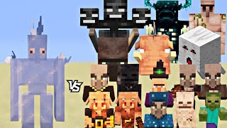 Great Minecraft Battleice golem vs all mobs minecraft viral [upl. by Janik]