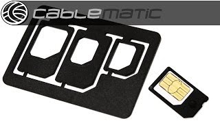 Adaptador de tarjeta nanoSIM microSIM y SIM para teléfono móvil distribuido por CABLEMATIC ® [upl. by Launce361]