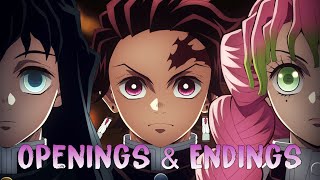 Demon Slayer Kimetsu no Yaiba All Openings amp Endings FULL S1 Mugen Train S2 S3 [upl. by Pedaias]