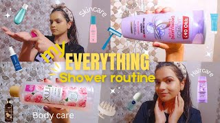 MY EVERYTHING SHOWER ROUTINE🛁🫧🎀 haircare bodycare amp skincare🌟 [upl. by Frerichs]