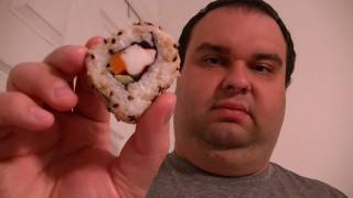 Food Review 60 Fusia California Roll Sushi Aldis Brand [upl. by Ibbor906]