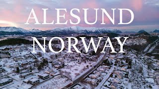 Alesund Norway Winter With Drone [upl. by Ronacin]