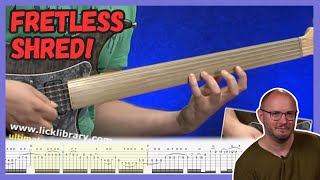 WHERE ARE THE FRETS Tom Quayle Fretless Guitar Fusion Shred TAB [upl. by Laing289]