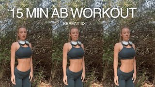 15 MIN AB WORKOUT  repeat 3x upper middle lower abs [upl. by Douville]