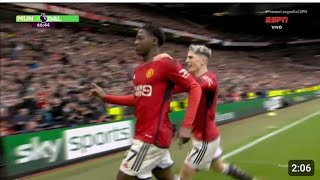 Kobbie Mainoo Goal vs liverpool  Manchester United vs Liverpool 21 Highlights 2025 [upl. by Ikin]