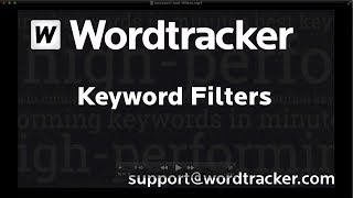 Filtering in Wordtrackers Keyword tool [upl. by Alilak]