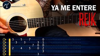 Como tocar Ya Me Entere de REIK en Guitarra Acustica  Tutorial COMPLETO [upl. by Kinna152]