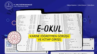 e OkulKarne Öğretmen Görüşü ve Kitap Girişi [upl. by Ahidam]