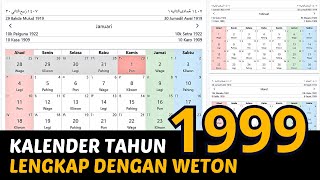 Kalender 1999 Lengkap Dengan Weton [upl. by Yared272]