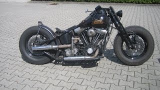 evo 1340 bobber kickstart kick Harley Evo Sound    exhaust sound softail bobberpotato [upl. by Aicenet]