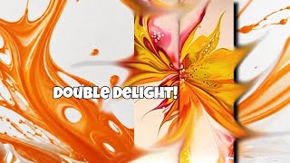 🧡🌻CREATE a MASTERPIECE Fluid Art Diptych in Record Time [upl. by Beitch517]