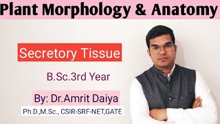 Secretory tissue  Hindi amp English  BSc 3rd Year Botany  Plant morphology and anatomy [upl. by Retsub]