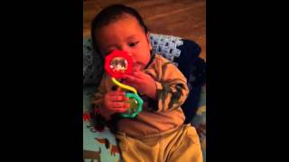 Cute baby playing with rattle [upl. by Arnaldo]