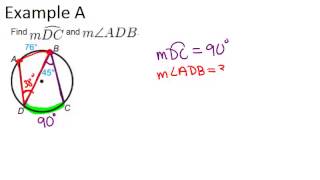 Inscribed Angles in Circles Examples Geometry Concepts [upl. by Naget]