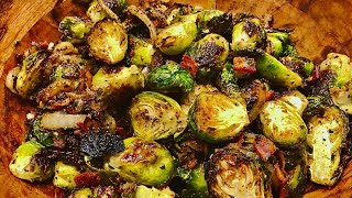 Crispy Brussel Sprouts amp Bacon SO Easy amp SO TASTY [upl. by Hurwitz]