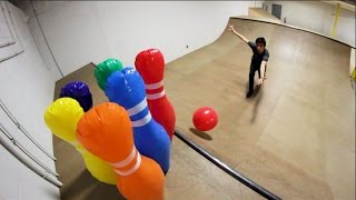 INFLATABLE BOWLING TRICK SHOTS [upl. by Zedekiah]