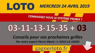 RESULTAT TIRAGE LOTO MERCREDI 24 AVRIL 2019 [upl. by Rahel]