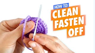 How To Crochet Making a Clean Fasten Off  Beginner Amigurumi Tutorial [upl. by Ethelbert317]