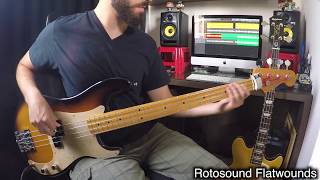 Flatwound x Roundwound strings on a pbass [upl. by Nyladnohr150]