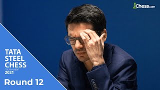 Giri Clings To A Small Lead  Tata Steel Chess 2021 [upl. by Yrojram]