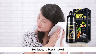 MEIDU Gray To Black 3 in 1 Ginger Hair Dye Shampoo  Hair Dye Shampoo [upl. by Aicinod289]