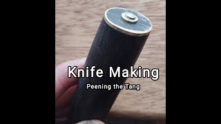 Knife Making Peening the Tang [upl. by Cruce]