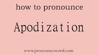 Apodization How to pronounce Apodization in english correctStart with A Learn from me [upl. by Idnahc]