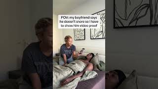 “I don’t snore”🤨🤨 funny comedyvideos couple funnyshorts [upl. by Eislek]