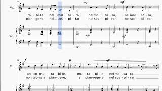 Se nel ben sempre incostante  Karaoke accompaniment amp score [upl. by Fina]