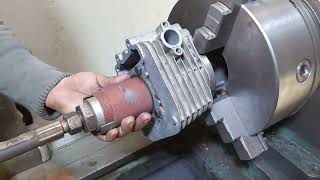 How to old technique rebore block cylinder motorcycle [upl. by Nanam]