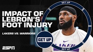 Is LeBrons foot injury limiting him in the Lakers vs Warriors series  Get Up [upl. by Yevoc349]