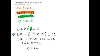 Stelsel vergelijkingen oplossen mbv substitutie [upl. by Hardigg]