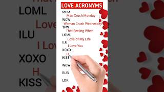 What does LOVE stand for Acronyms of LOVElove loveacronyms shorts [upl. by Olra]